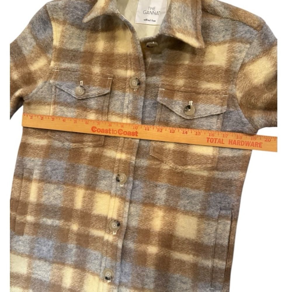 Aritzia Wilfred Free The Ganna Utility Shirt Jacket Plaid Wool Blend Sz 2XS - Picture 7 of 15